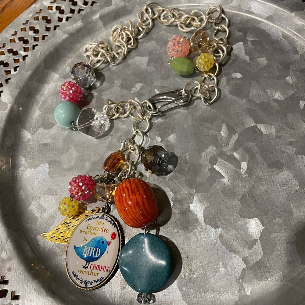 Plunder Silver long necklace with charms